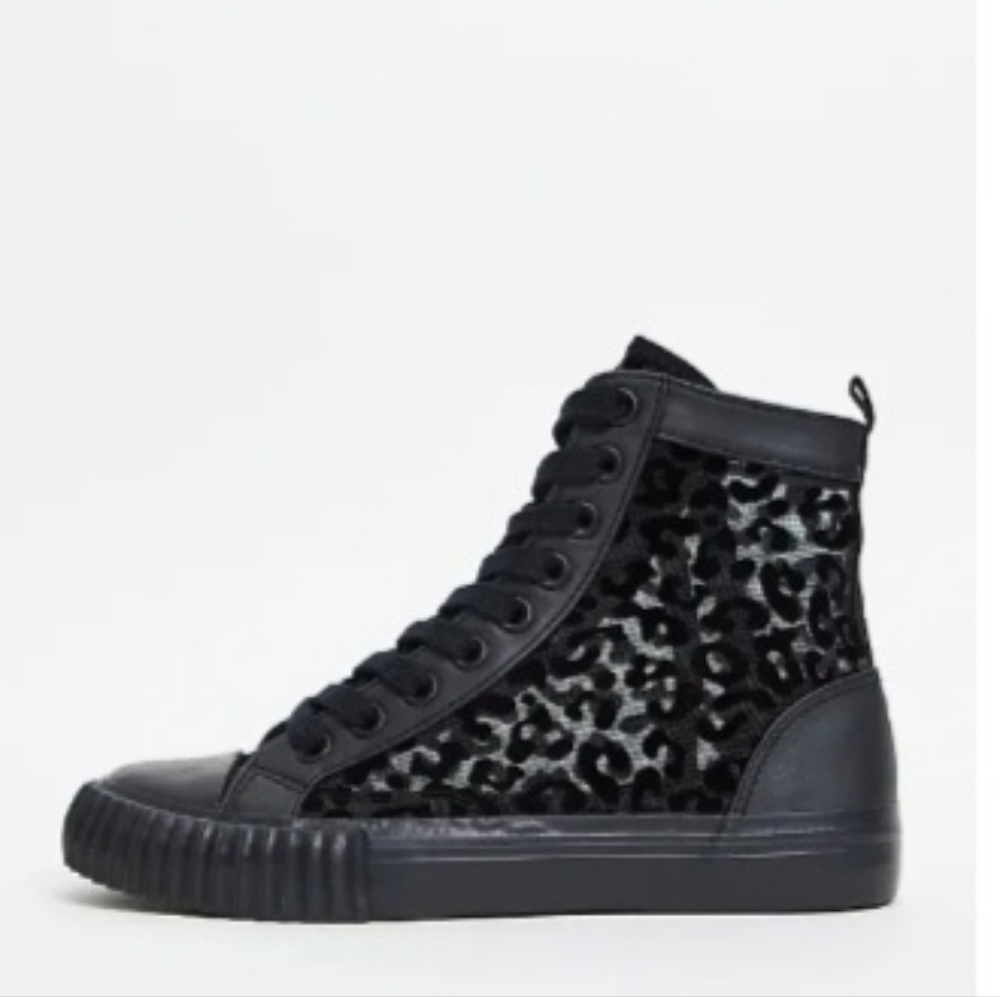 ASOS DESIGN Deeper Mesh High Top Sneakers In Black